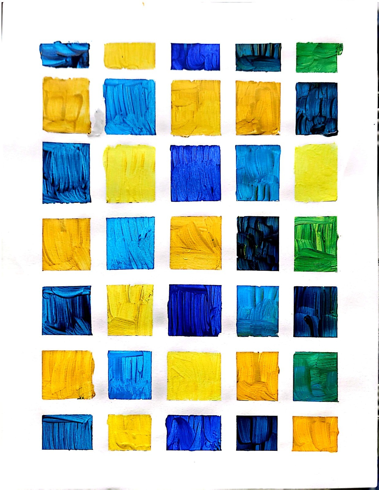 Tile Mosaic Colors Contemporary Expressionist Original Acrylic Painting 9×12