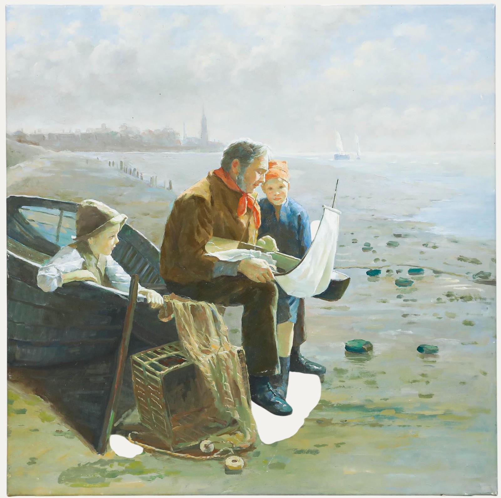 Manner of Stanhope Forbes – 20th Century Oil, Preparing to Sail