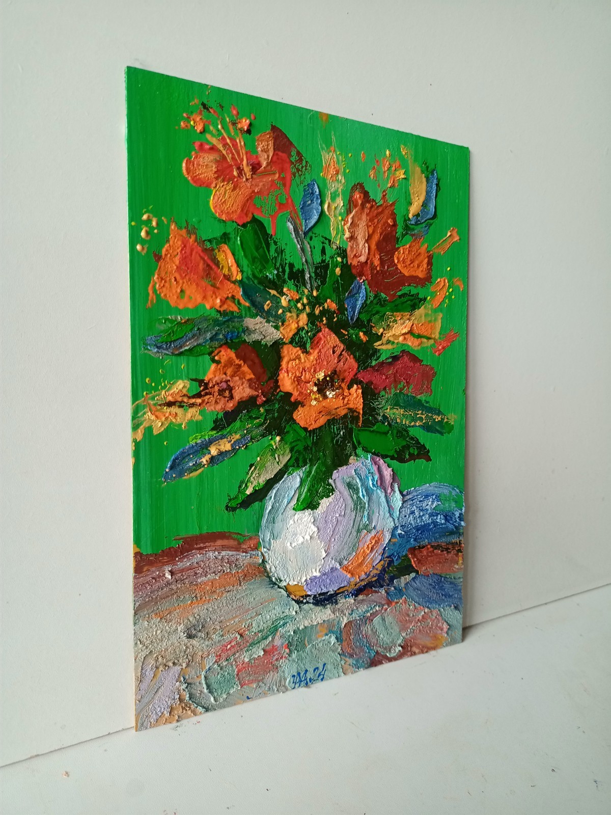 Poppies Impasto Painting Original Art Impression Oil Painting 11.8 x 7.8 in