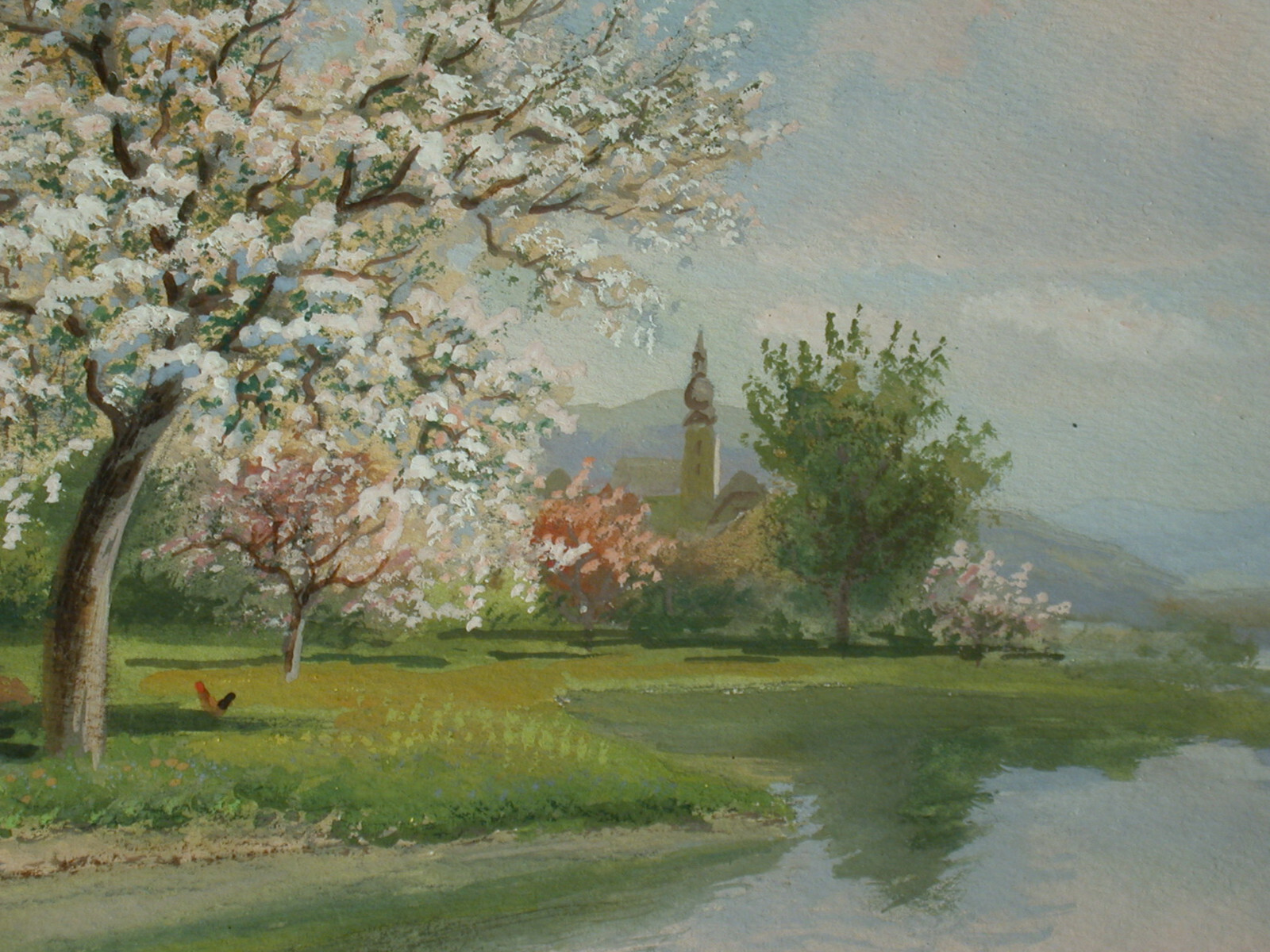 Alois TOTT (1870-1939) Spring Landscape on the Danube Bank.