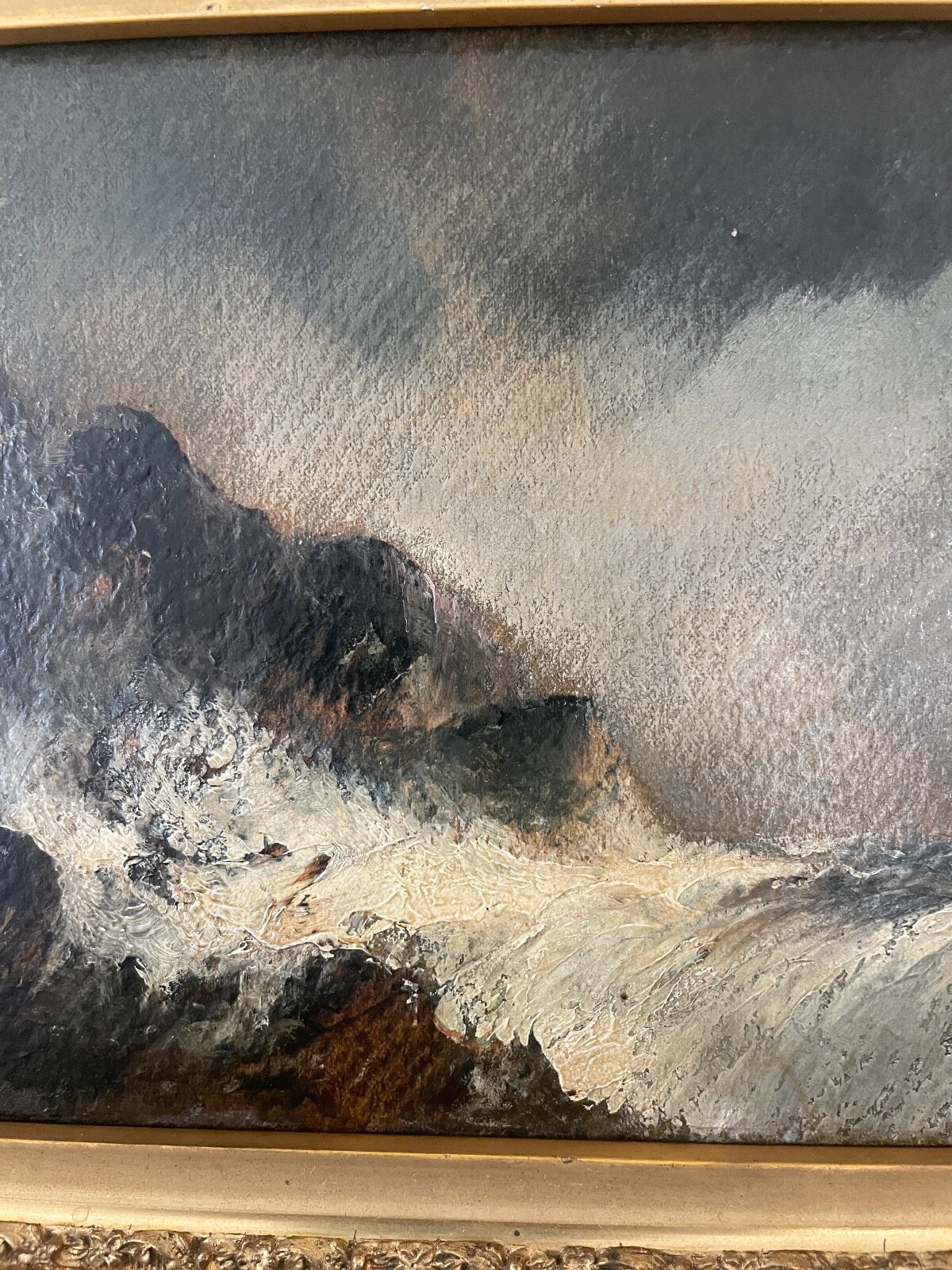 Attributed to John Constable RA (1776–1837) Oil on Panel Stormy Seascape Paint