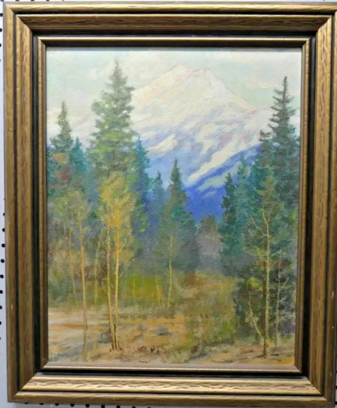 David Stirling Estes Park Rocky Mountains Colorado Framed Oil Painting On Board