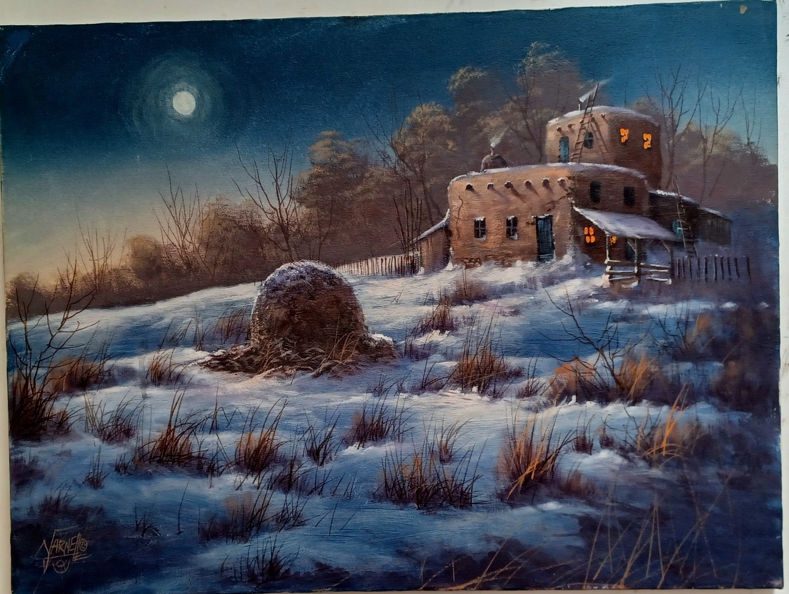 MOONLIGHT ADOBE Yarnell 24×18 Pre-estate Sale Of Original Artwork Collection