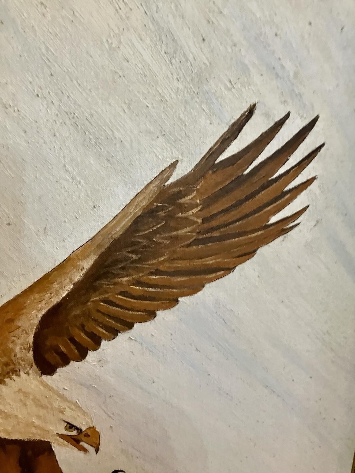 Original Oil on Canvas Titled, «Pouncing Eagle in Flight» by DG Pennachio, 1983