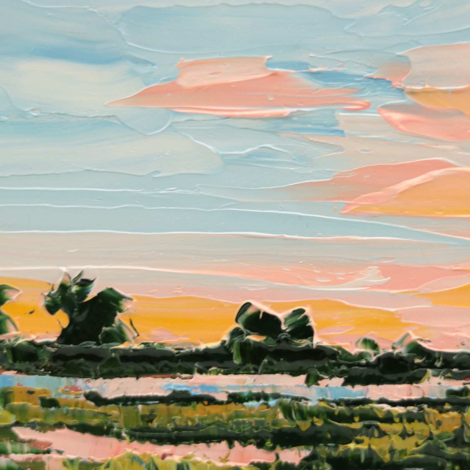 Hand-Painted Marsh Landscape Oil Painting Original Artwork Nature Canvas Art