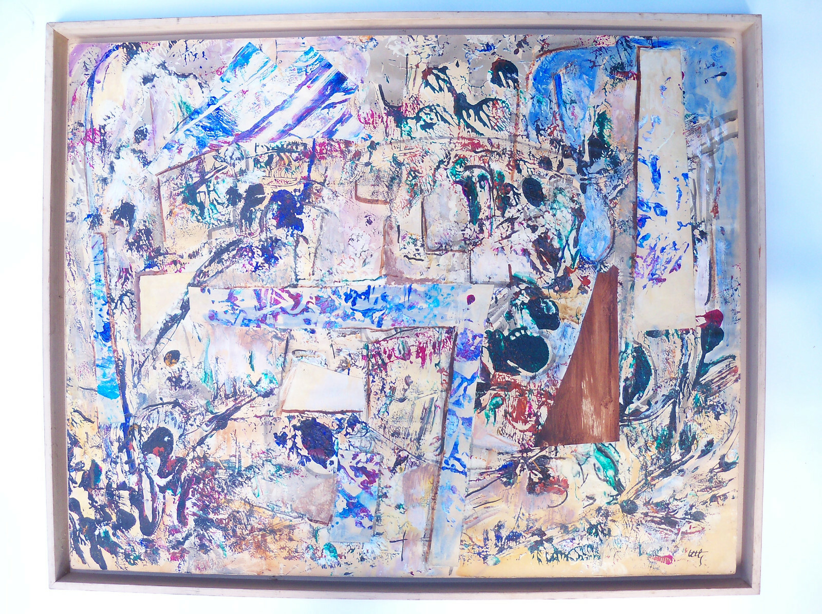Oil on Board Abstract Painting by Listed Artist Windsor Utley «Web of Life»