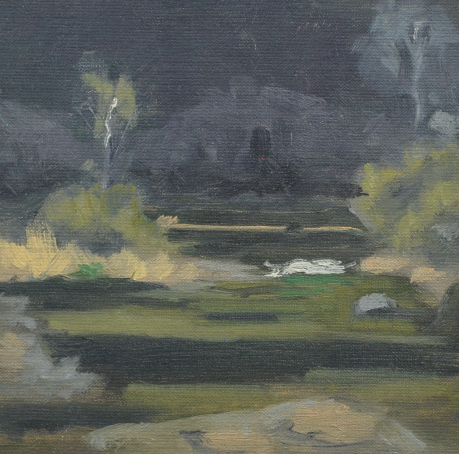 Original 6×6 Oil Painting Moody Dramatic Landscape Collectable Wall Art