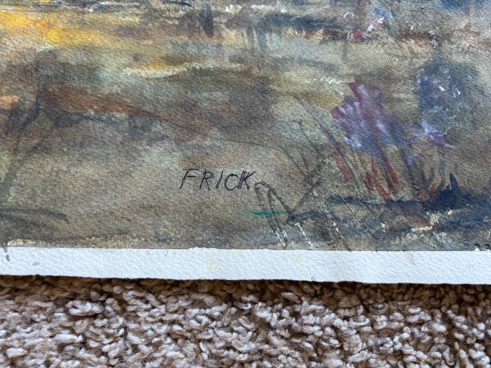 Large Lot Original Signed Paintings “Frick” 1978–1991 Oil & Watercolor on Paper