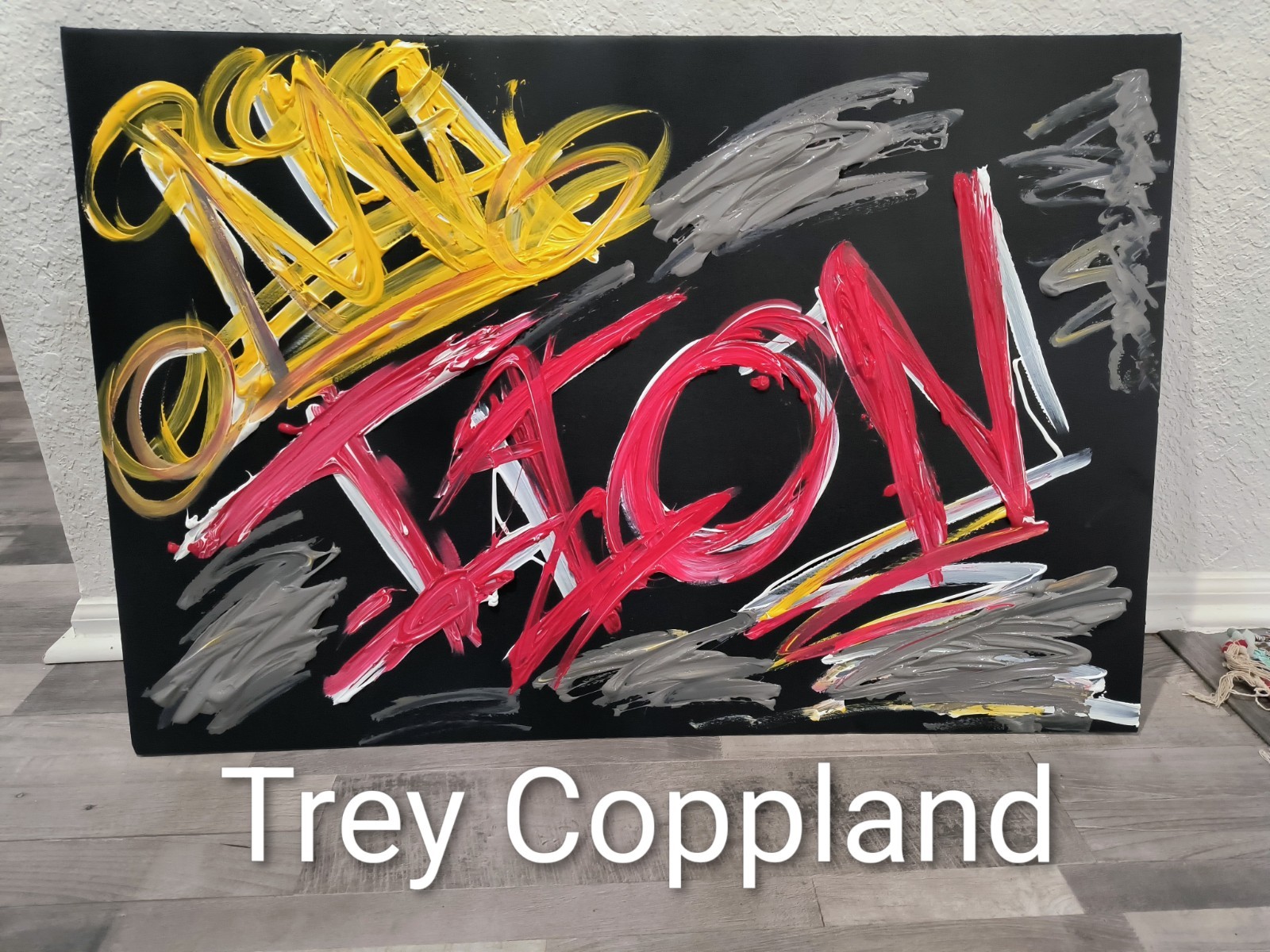 Trey Coppland, ICON Abstract Graffiti Acrylic Painting, 24+36 in, 2026, Signed