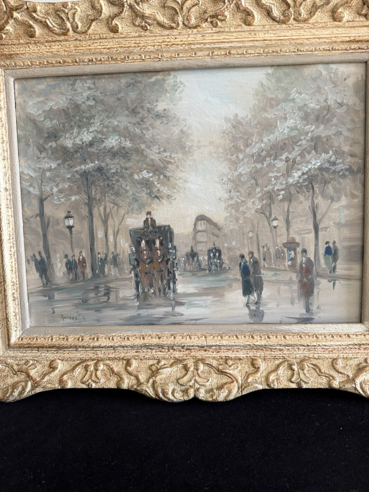 Parisian Boulevard, by Andre Gisson (Anders Gittleson) Oil on Canvas