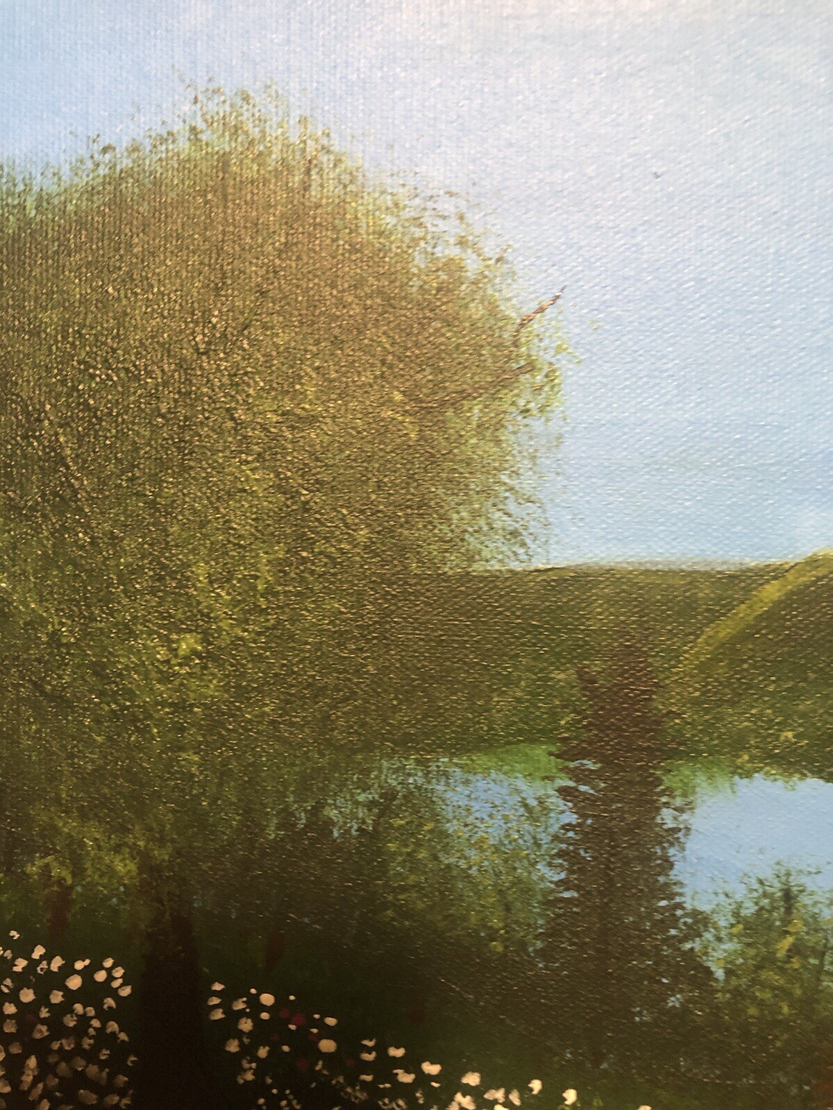 Handmade Acrylic Landscape Meadow Acrylic Painting Wall Art Gift