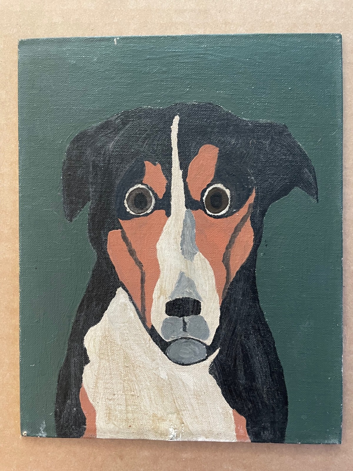 Vintage 1965 MY DOG TIP Hand Painted Signed Rick Van Pelt Craftint primitive