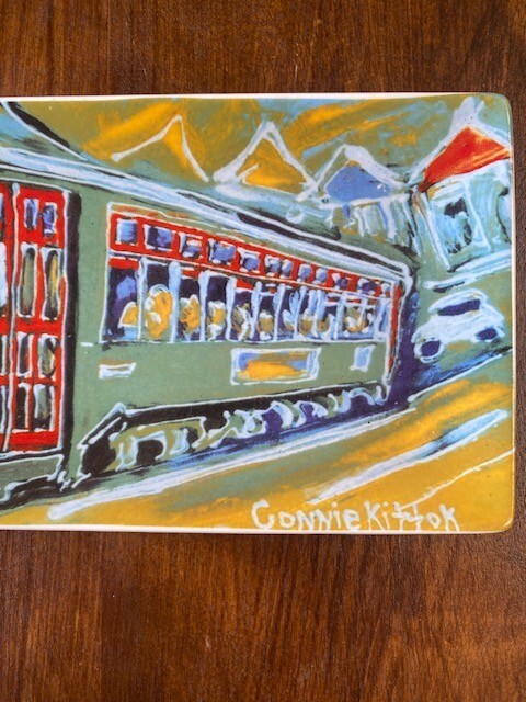 Louisiana Artist Connie Kittok’s Small Streetcar Platter 9 1/4 in x 4 1/4 in