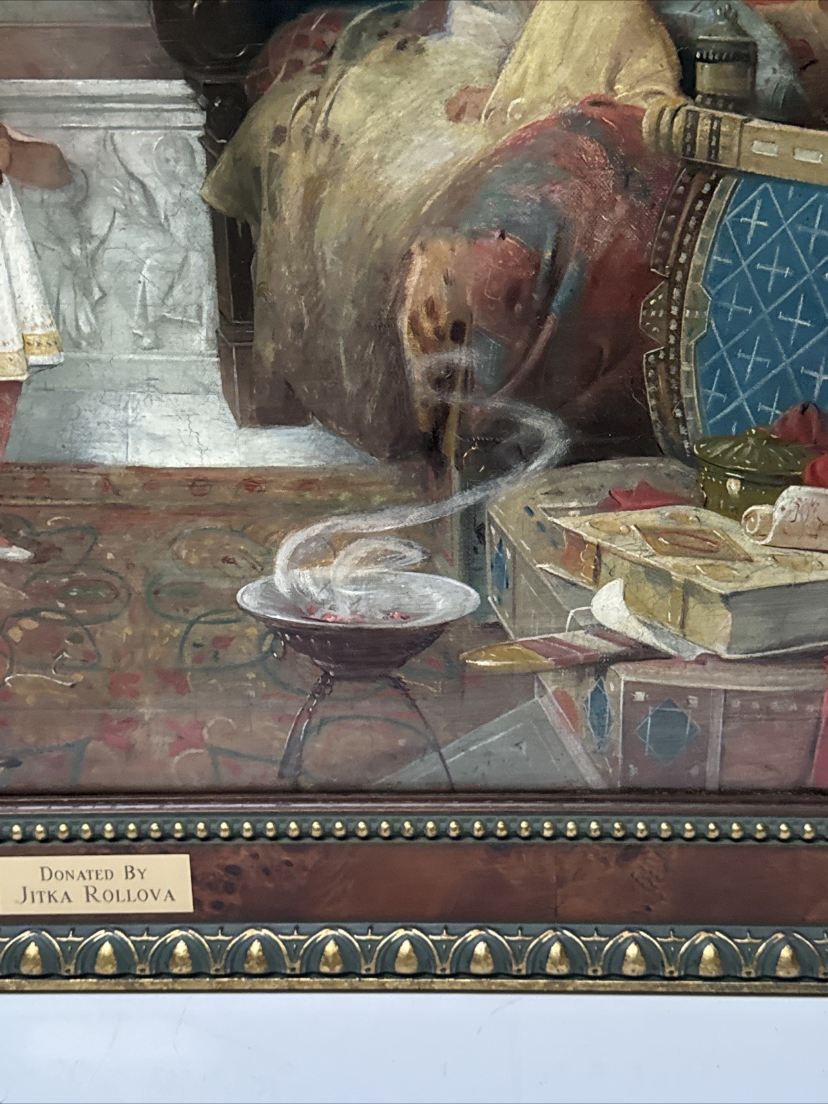 Antique Queen Painting Masterful 19th Century Iconic Interior Oil 1880 Portrait
