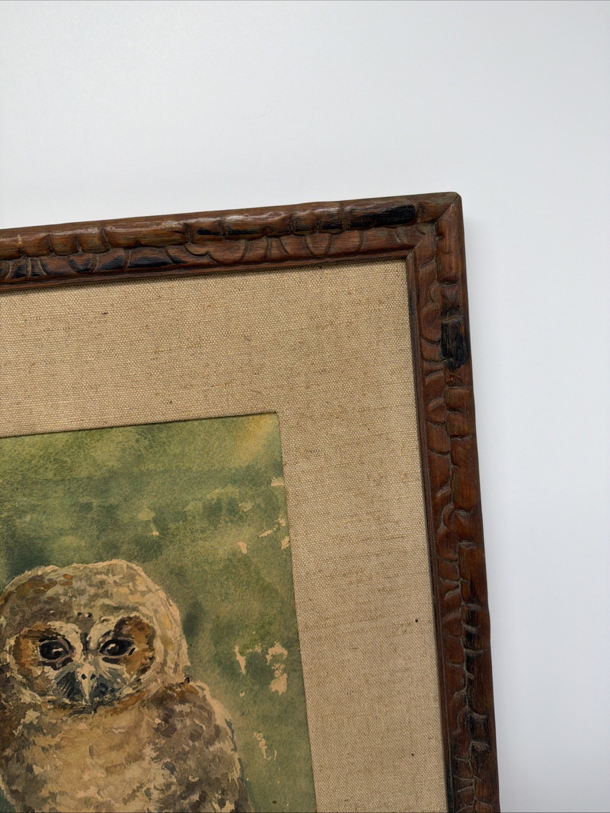 E Engelbert Schoner Signed German Impressionist Pair Owls Forest Listed Artist