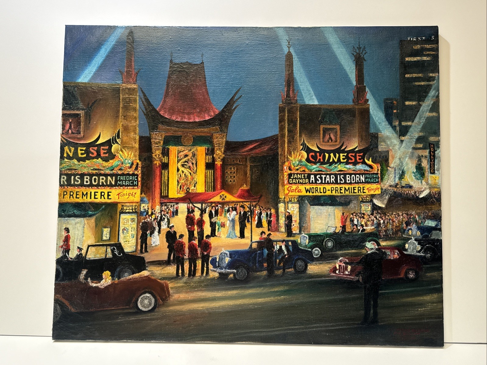 Vintage Night Life Painting Street Scene City Urban Entertainment Large Sullivan