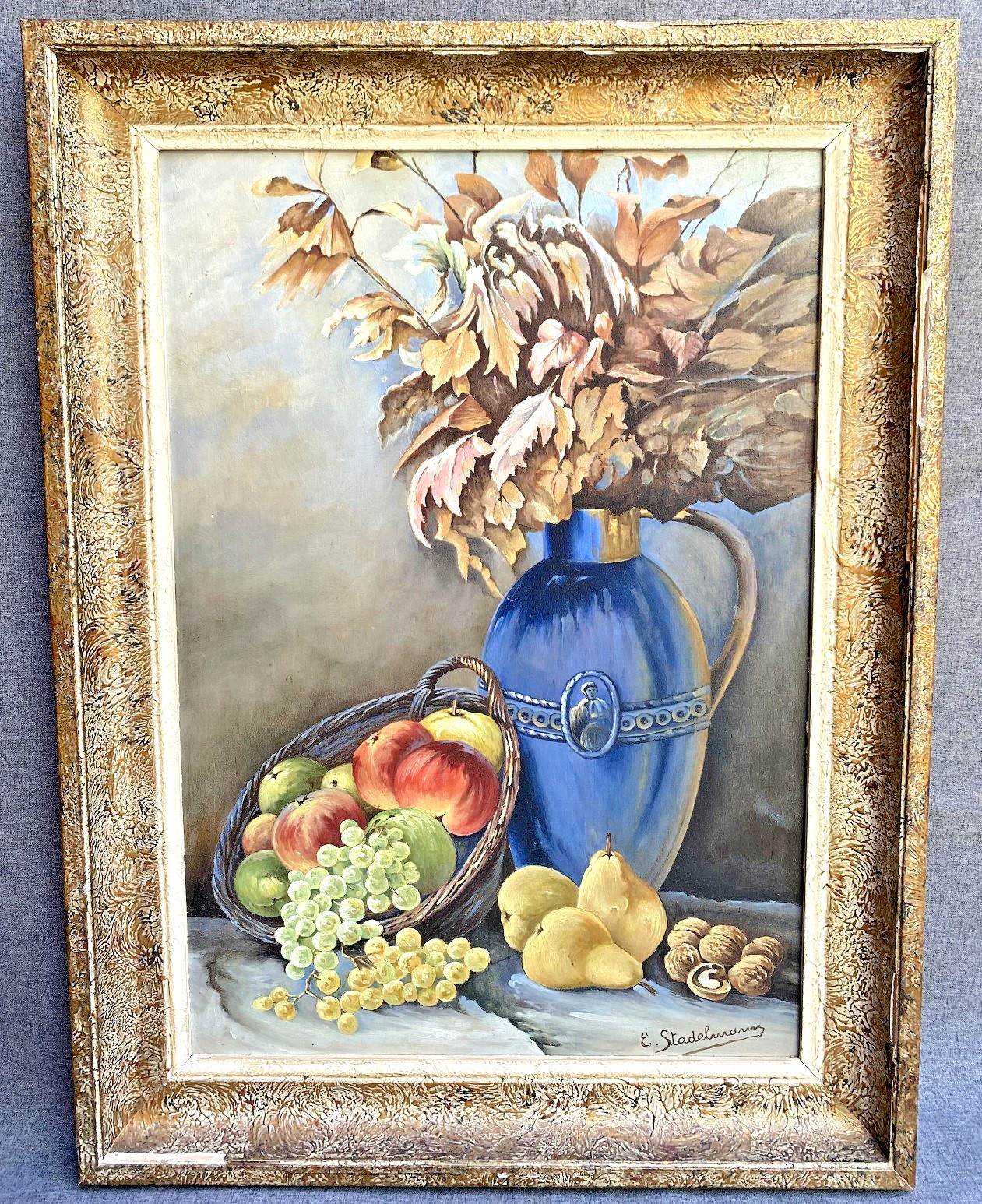 Antique french framed oil painting signed Stadelmann. Mid-1900’s