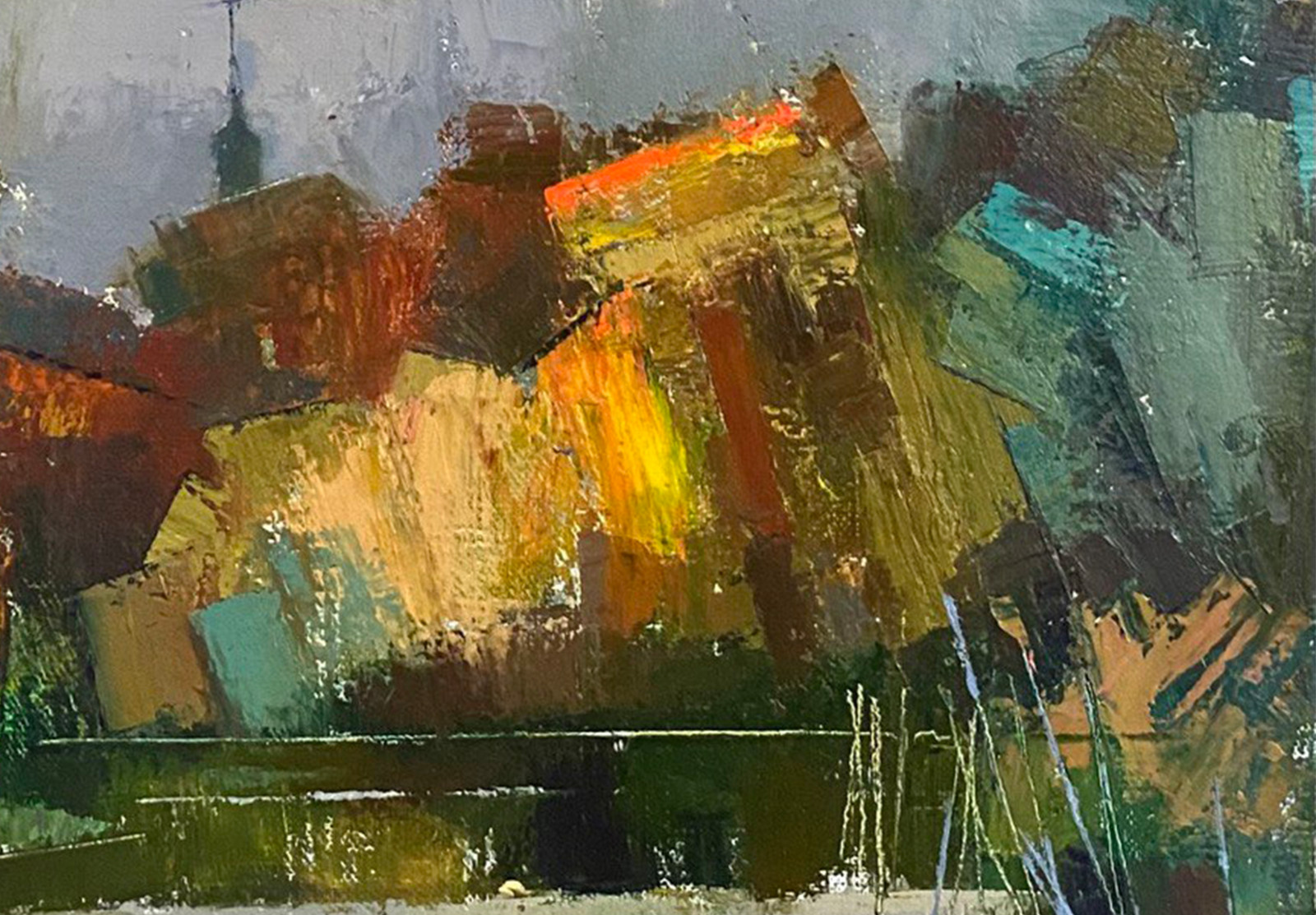 Oil painting Fall Ukrainian painter Canvas Unframed Decor original landscape