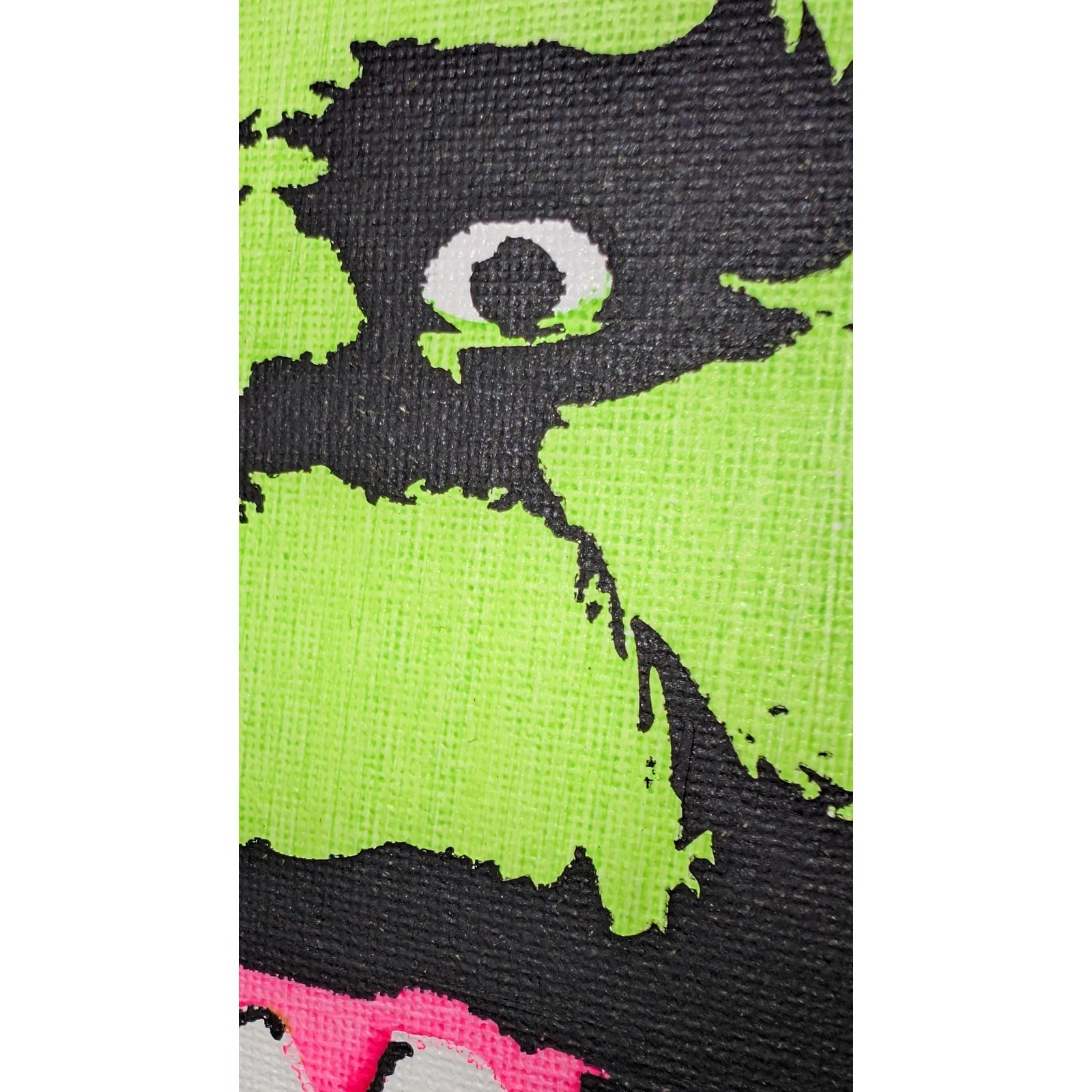Slimer Original Stencil Art – UV Reactive Painting – 11×14 Hand Painted Canvas