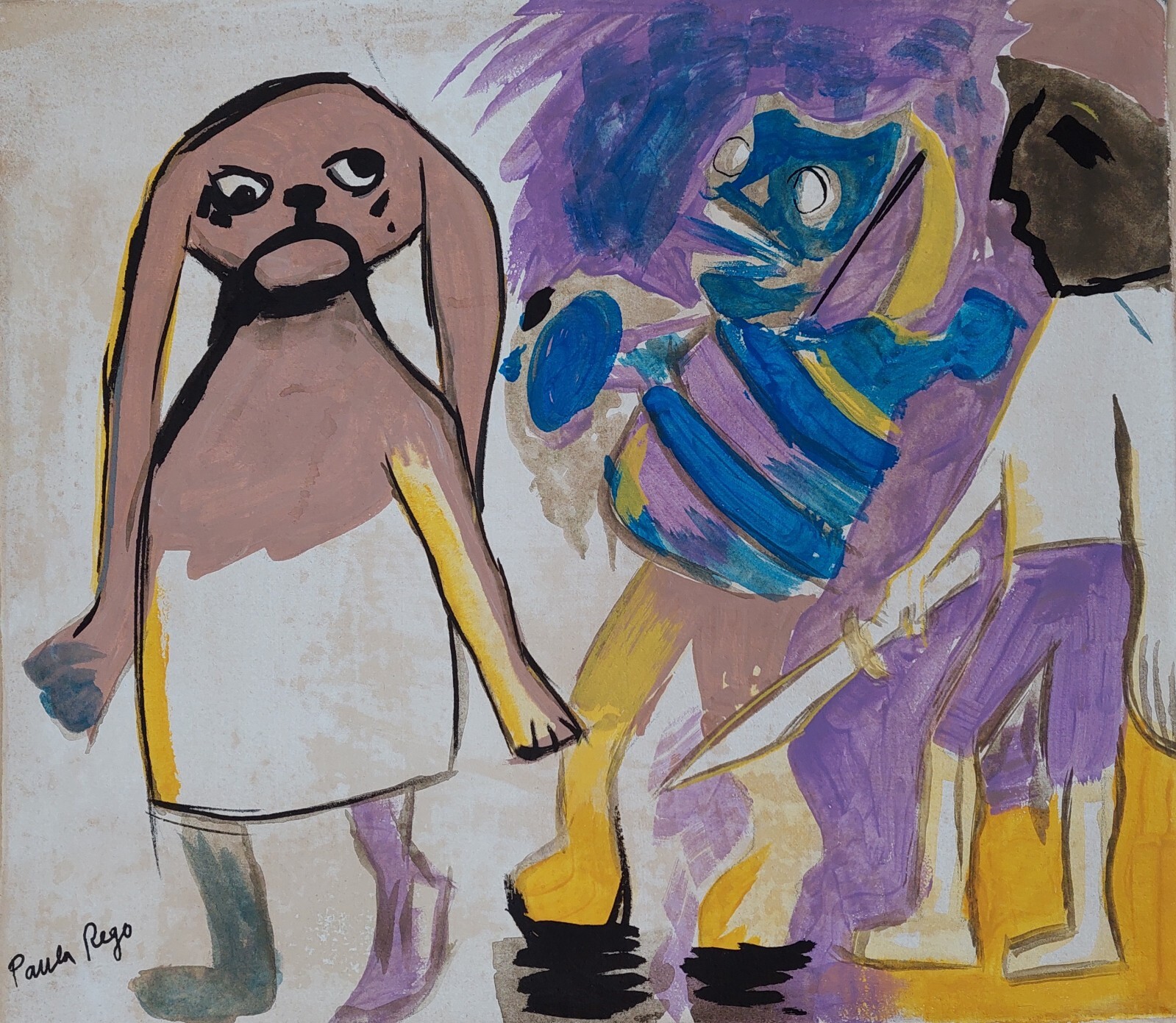 Paula Rego Signed Surreal Oil Painting on Canvas – Portuguese Modern Art