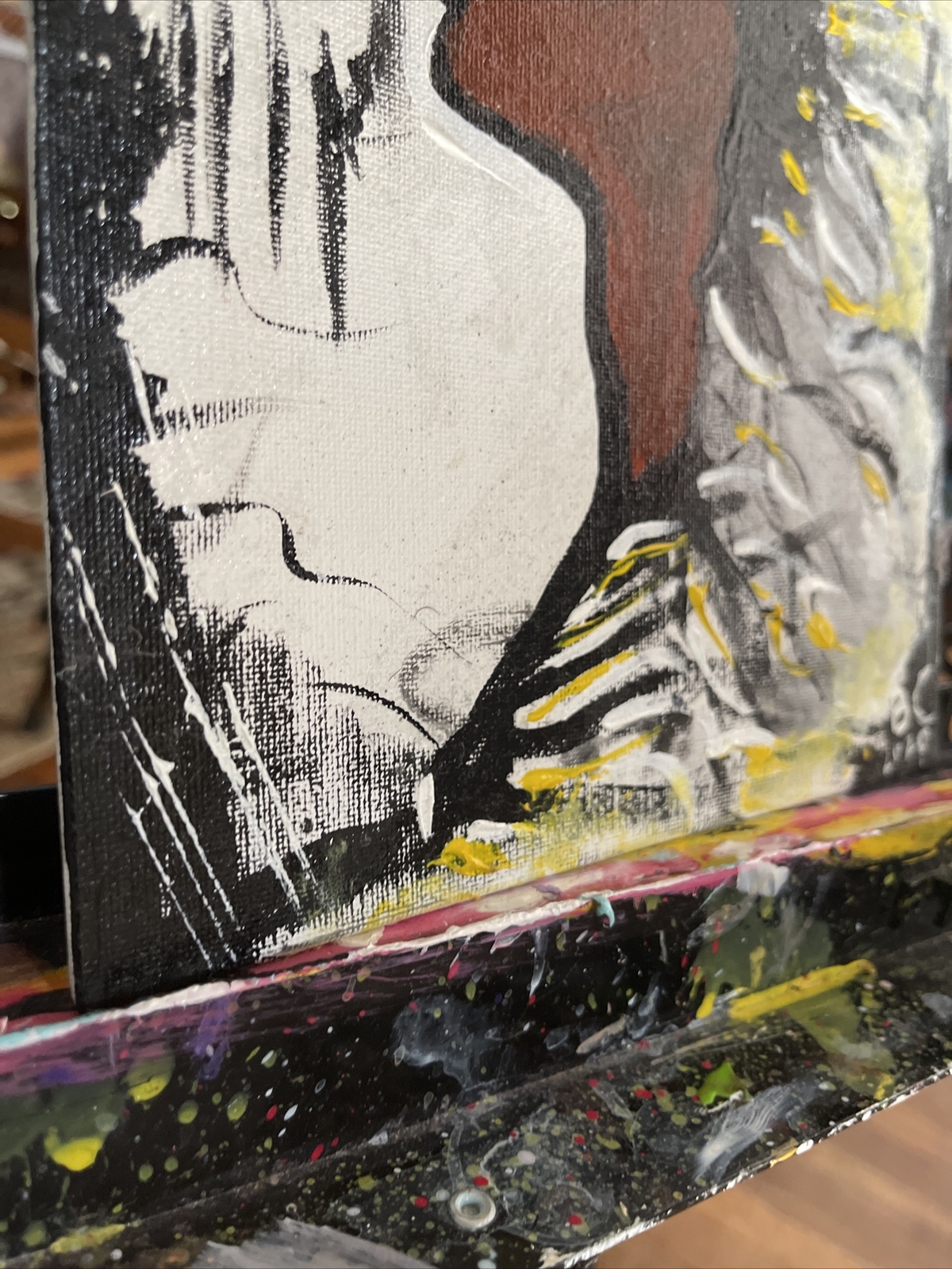 Native American Black & Yellow Abstract Portrait