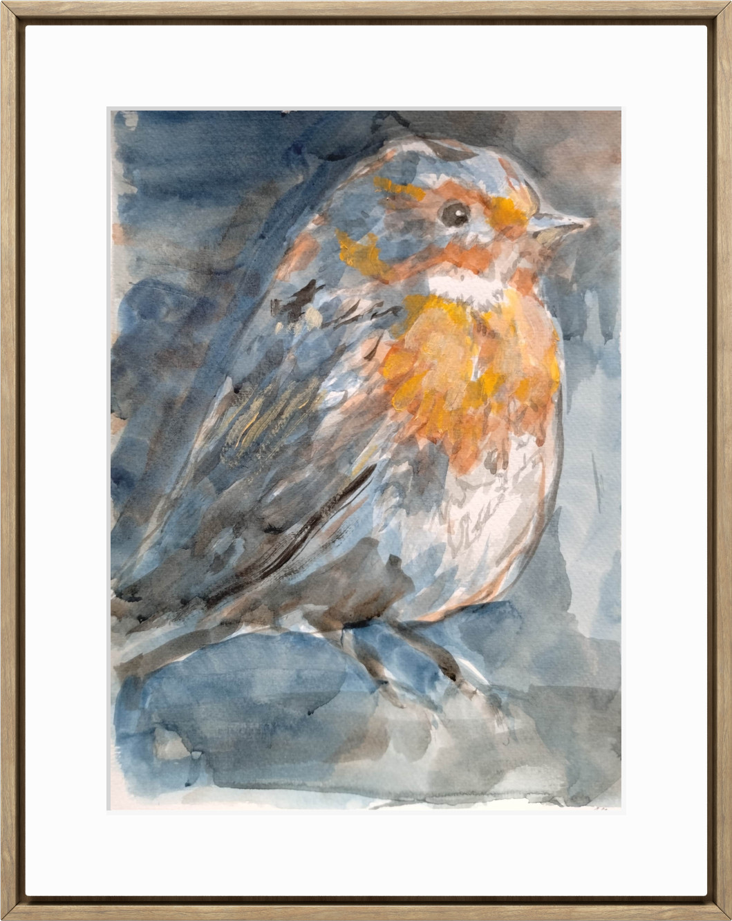 Original Bird 11×14 Painting Acrylic Paper Wall Art Living Room Home Decor