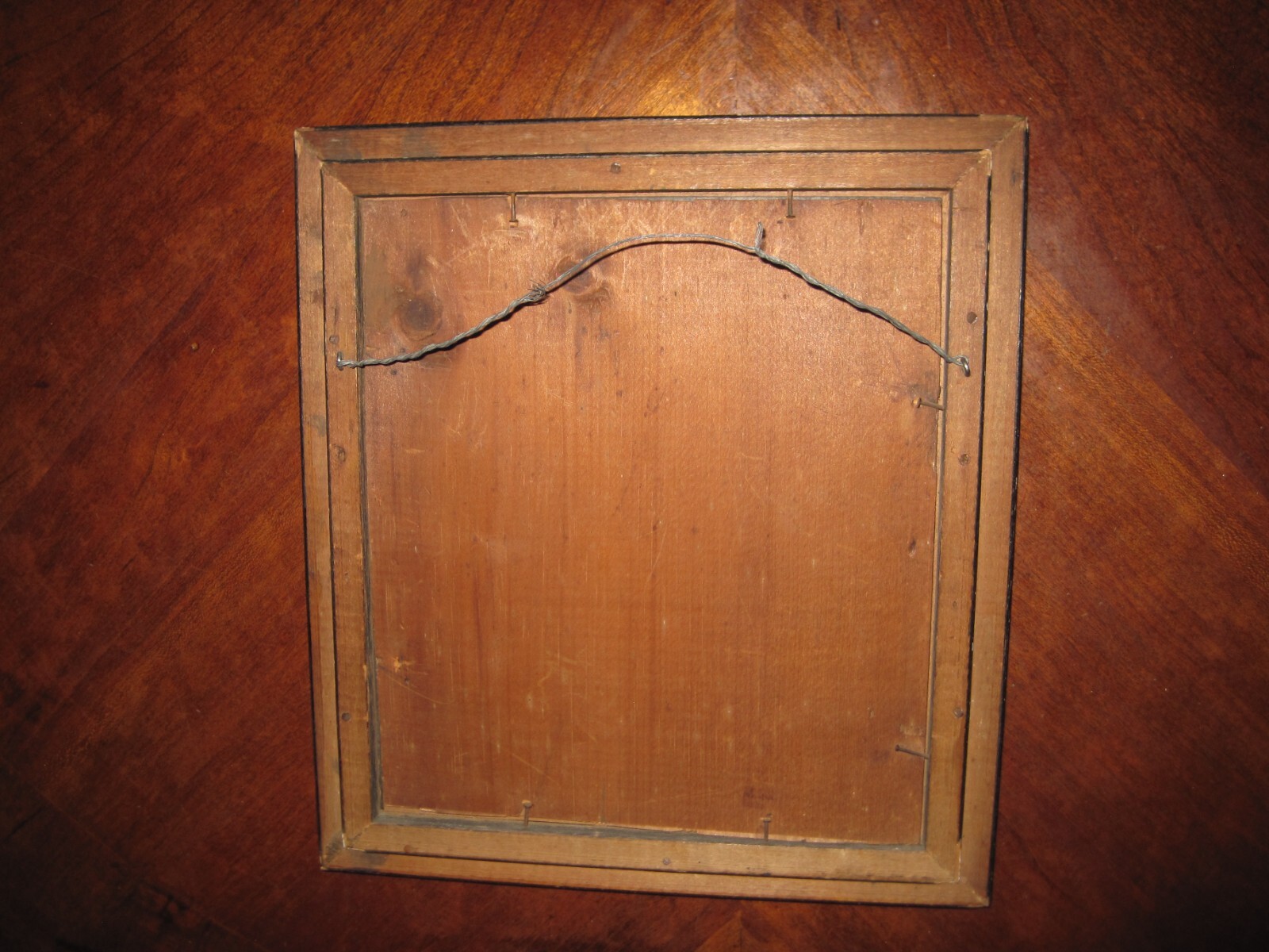Antique Reverse Painted Glass Framed Floral Art Nouveau Deco