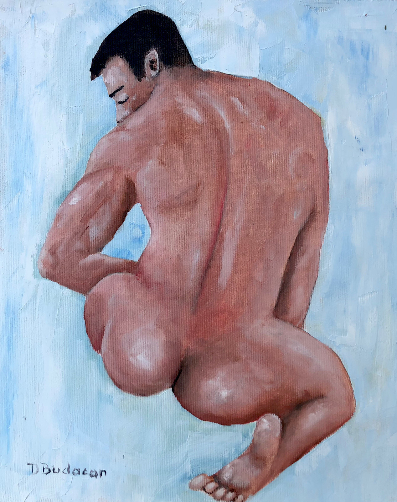 Original Oil Painting Nude Male Certificate of Authenticity nudo maschile gay 2