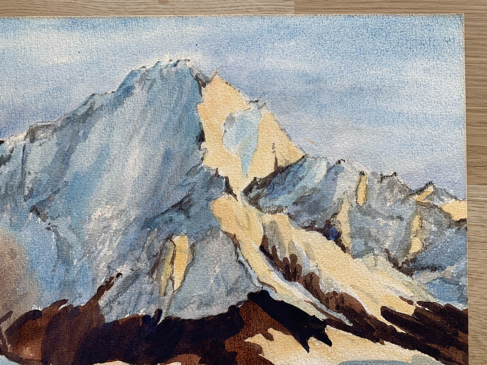 Original signed DeAna McDonald Watercolor Landscape Painting Mountain Landscape
