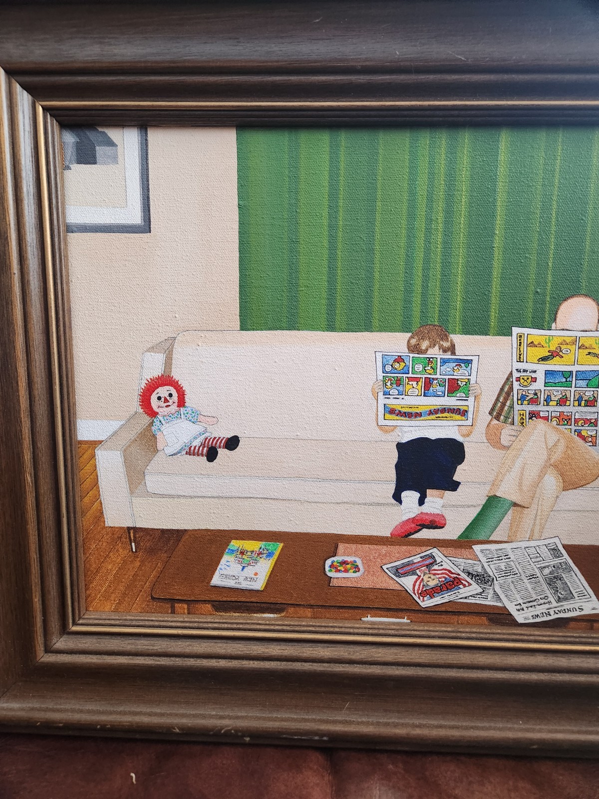 Original Oil Painting By Dick Weidman Sunday Funnies 21″ x 17″ Comic Cartoonist