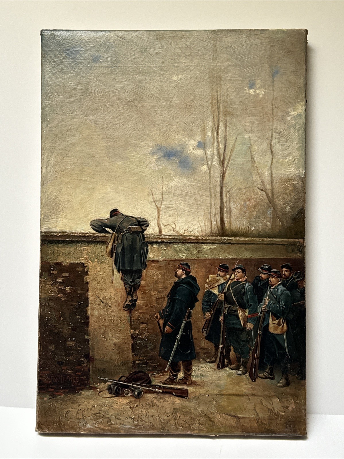Edward Dufner Painting Impressionism Listed Famous Antique 1890’s War Military