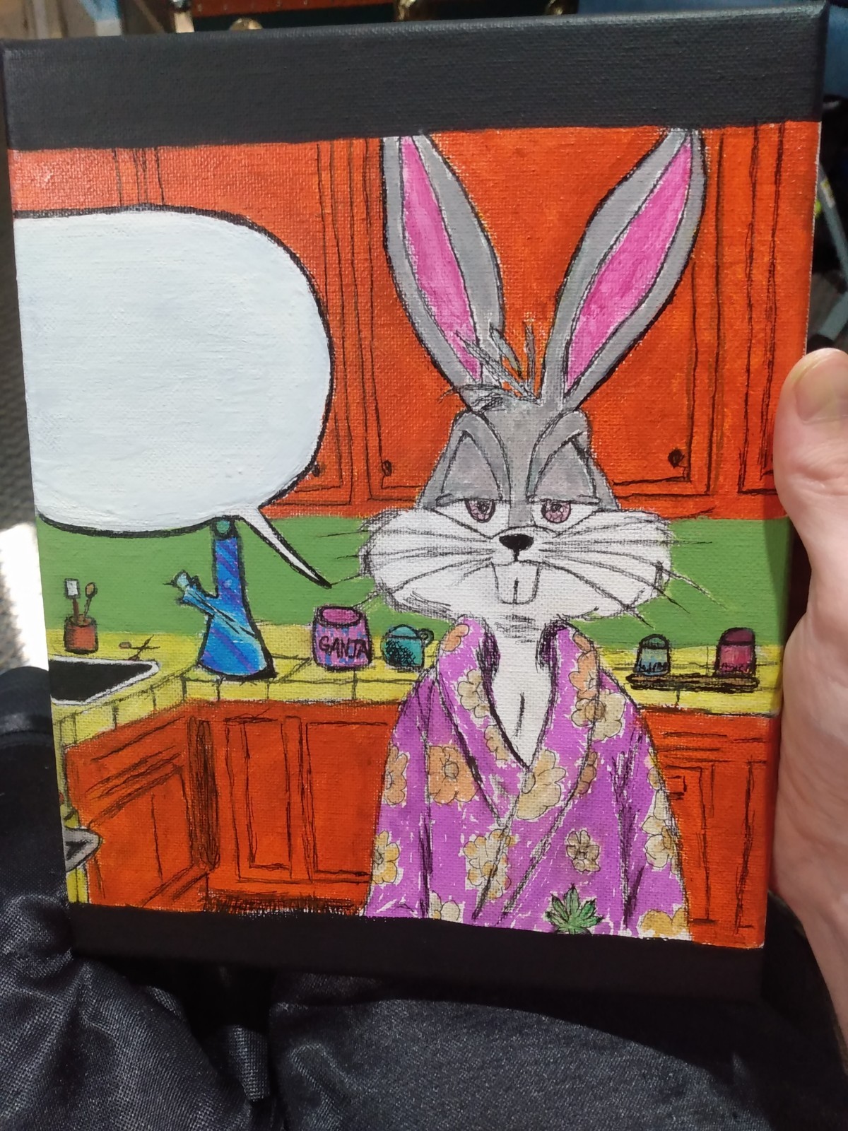 Bugs Bunny Mixed Media Painting On Canvas Looney Tunes