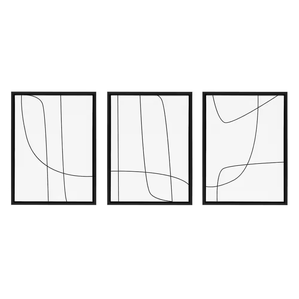 Sylvie «Modern Line Abstract» by the Creative Bunch Studio 3-Piece Framed Art Pr