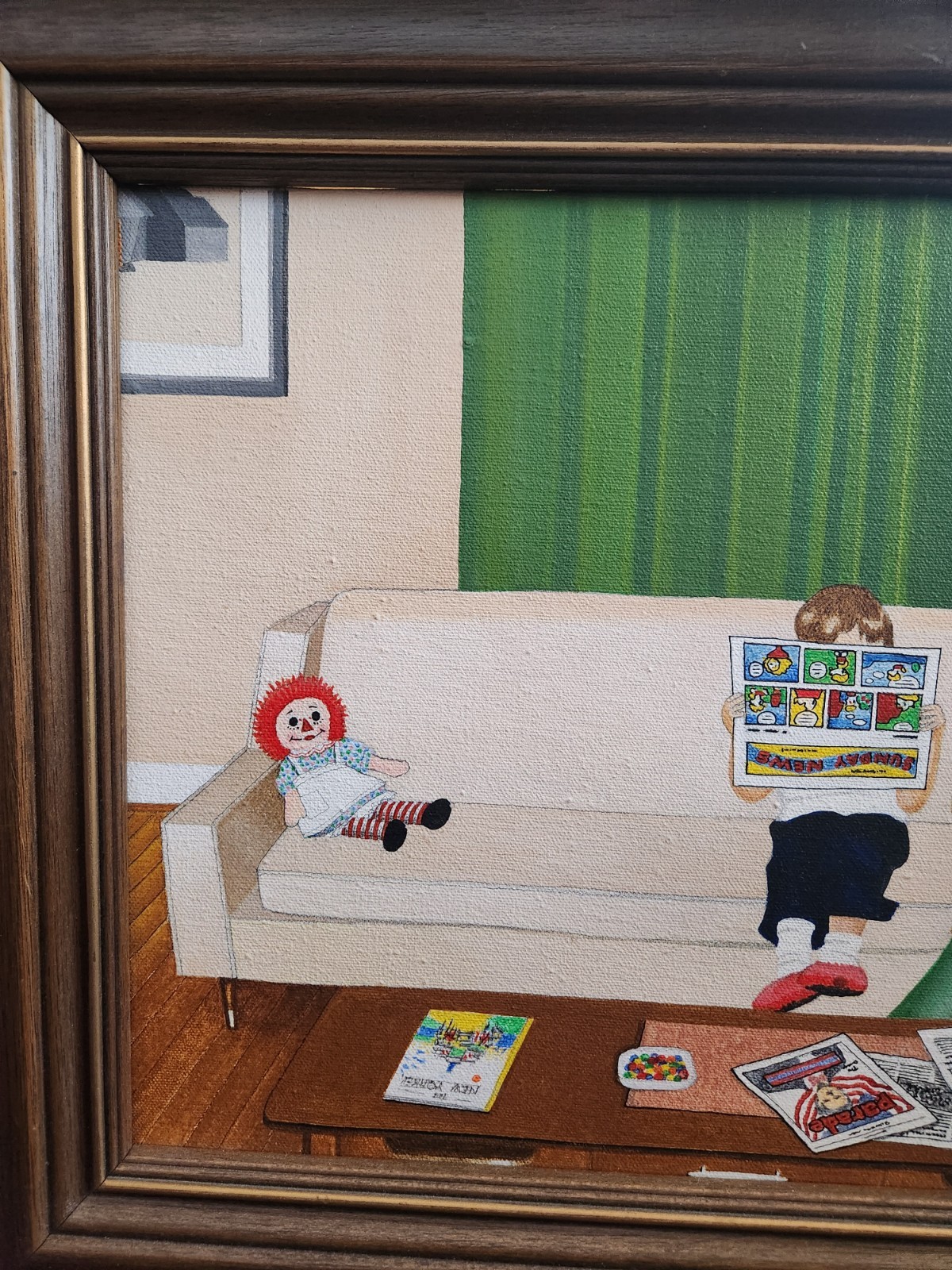 Original Oil Painting By Dick Weidman Sunday Funnies 21″ x 17″ Comic Cartoonist