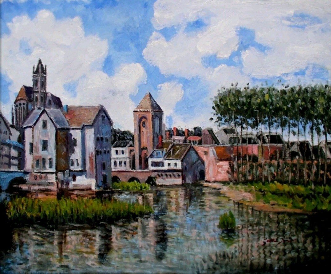 Hand Painted Oil on Canvas Reproduction – Alfred Sisley’s: «Moret-sur-Loing.»