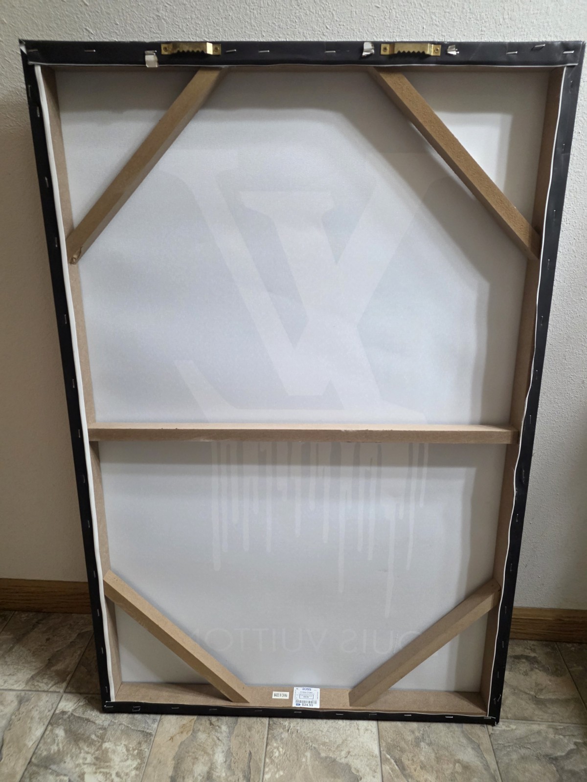 LOUIS VUITTON MONOGRAM LV LOGO DRIPPING CANVAS ART FAIRCHILD PARIS 36″x24″ FRAME
