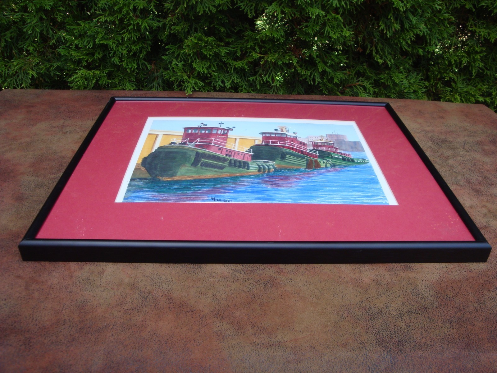13 x 9 Original Water Color «Off Duty» Nautical Framed Painting by W Briggs