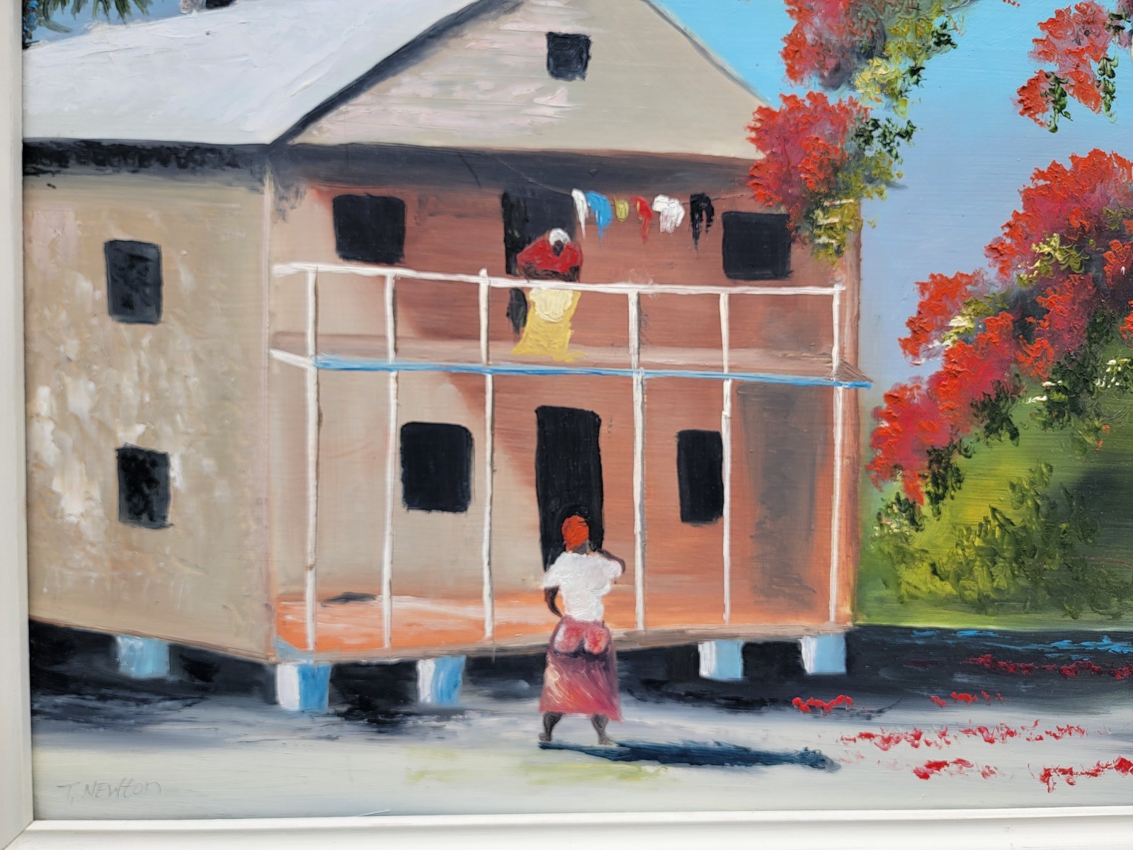 Tracy Newton, Son Of Florida Highwaymen Sam Newton, Oil On Masonite Painting
