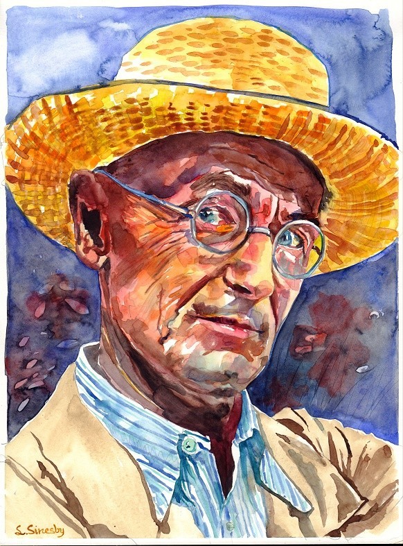James Joyce – Original Handmade Watercolor Painting, Irish Literature Author