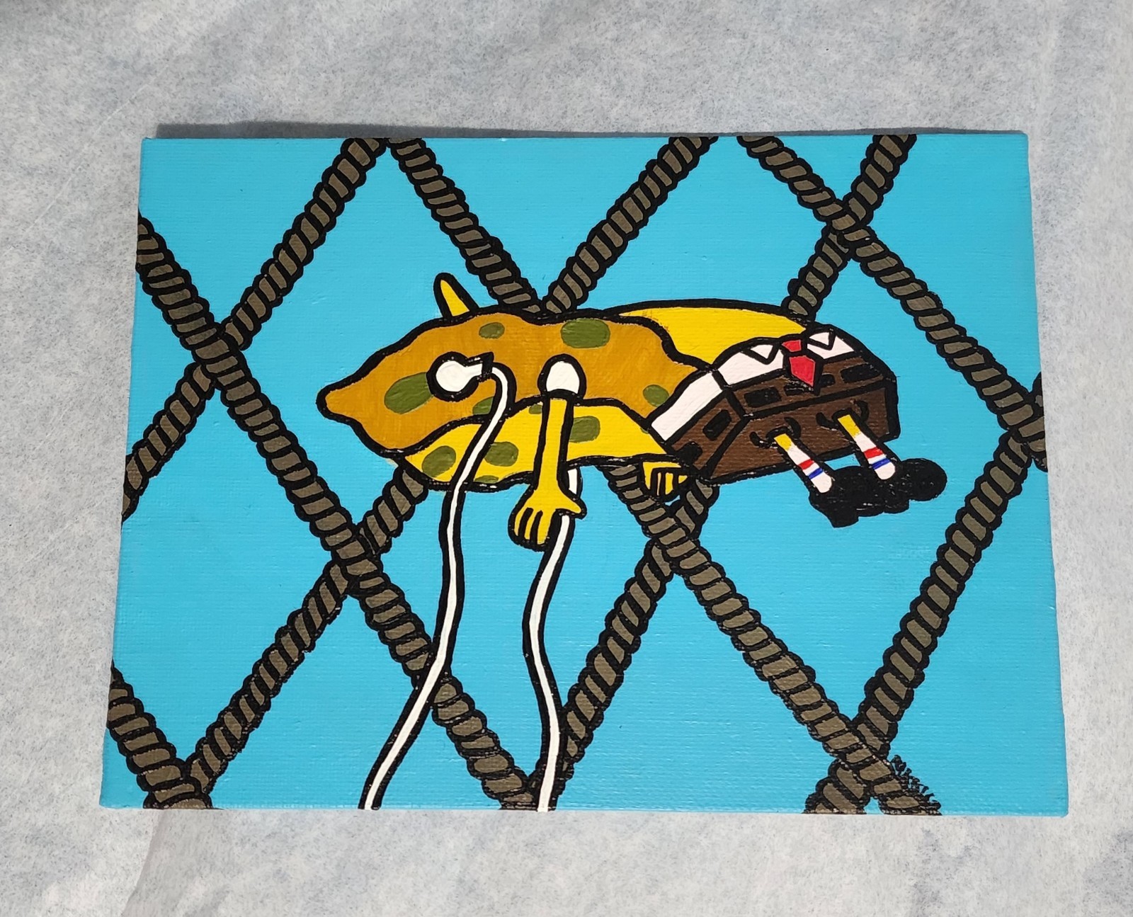 Little Acrylic Paintings Original Cartoon SpongeBob & Adventure Time