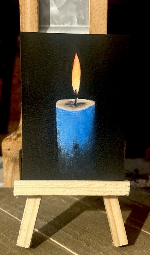 ACEO Original Mini Candle Painting By TTT Art Acrylic June Series