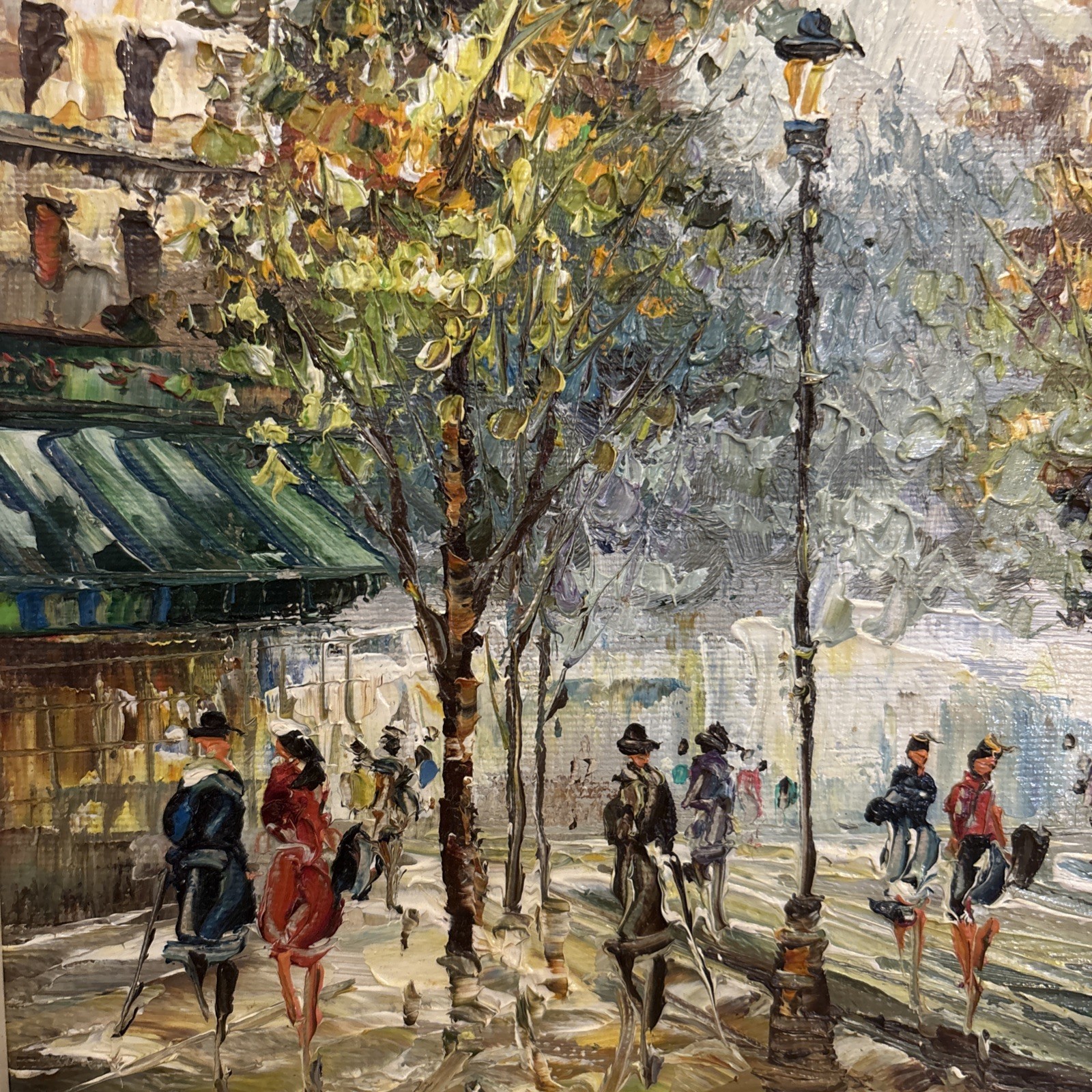 Caroline C. Burnett Original Oil Painting Paris Street Scene Signed 8”x10”