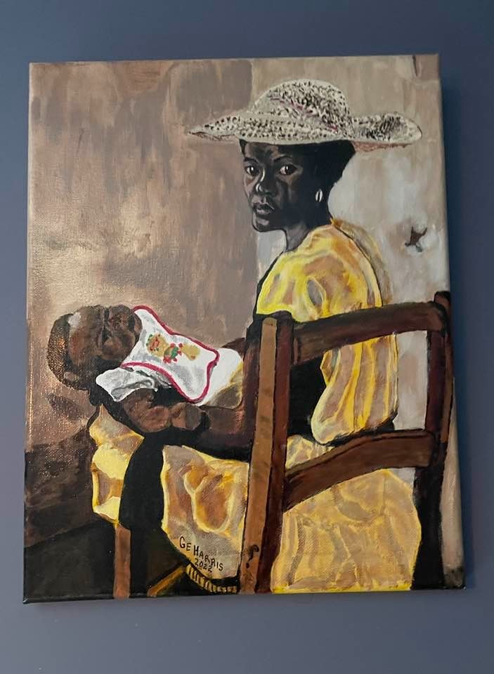 Acrylic Painting on canvas » WAITING FOR A RIDE» Signed Original by Artist