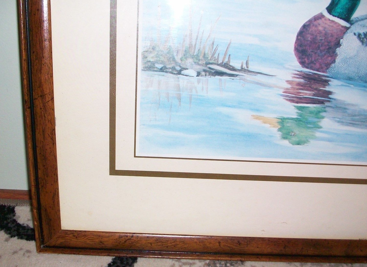 Erwin Rambow Framed Original Artwork of Wildlife Ducks in pond lake Signature