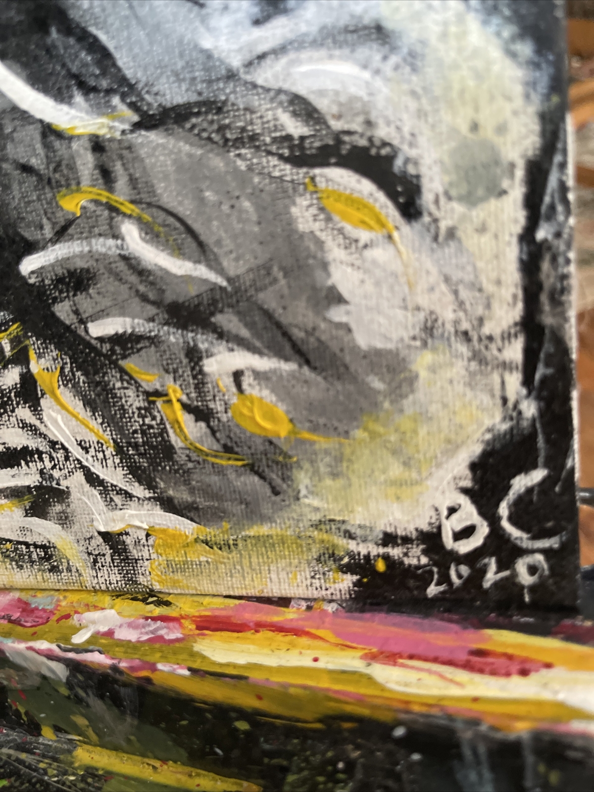 Native American Black & Yellow Abstract Portrait