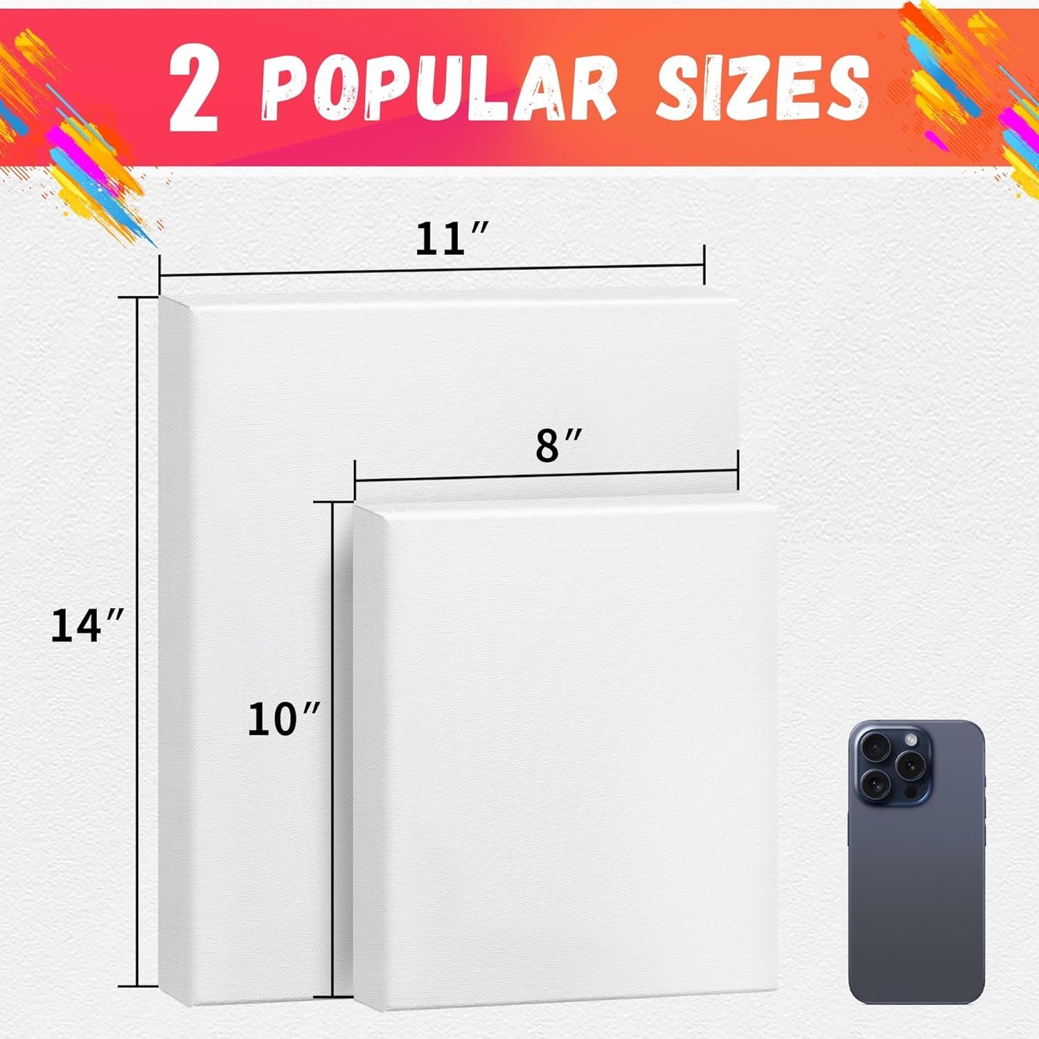 Luxurious Stretched Canvas Boards, 2-Pack: Ideal for All Painting Mediums