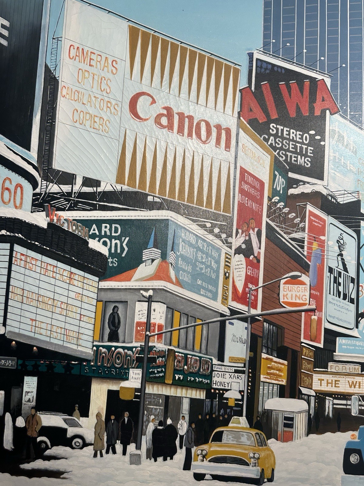 Original 1977 “TIMES SQUARE” NYC Oil/ Canvas Painting LISTED ARTIST D. Hayward