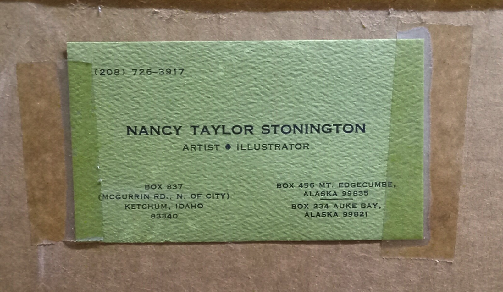 NANCY TAYLOR STONINGTON «SITKA » SIGNED ORIGINAL WATERCOLOR