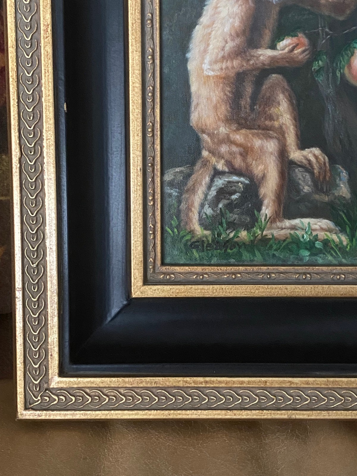 A Monkey George Stubbs Reproduction Painting Heavy Quality Frame