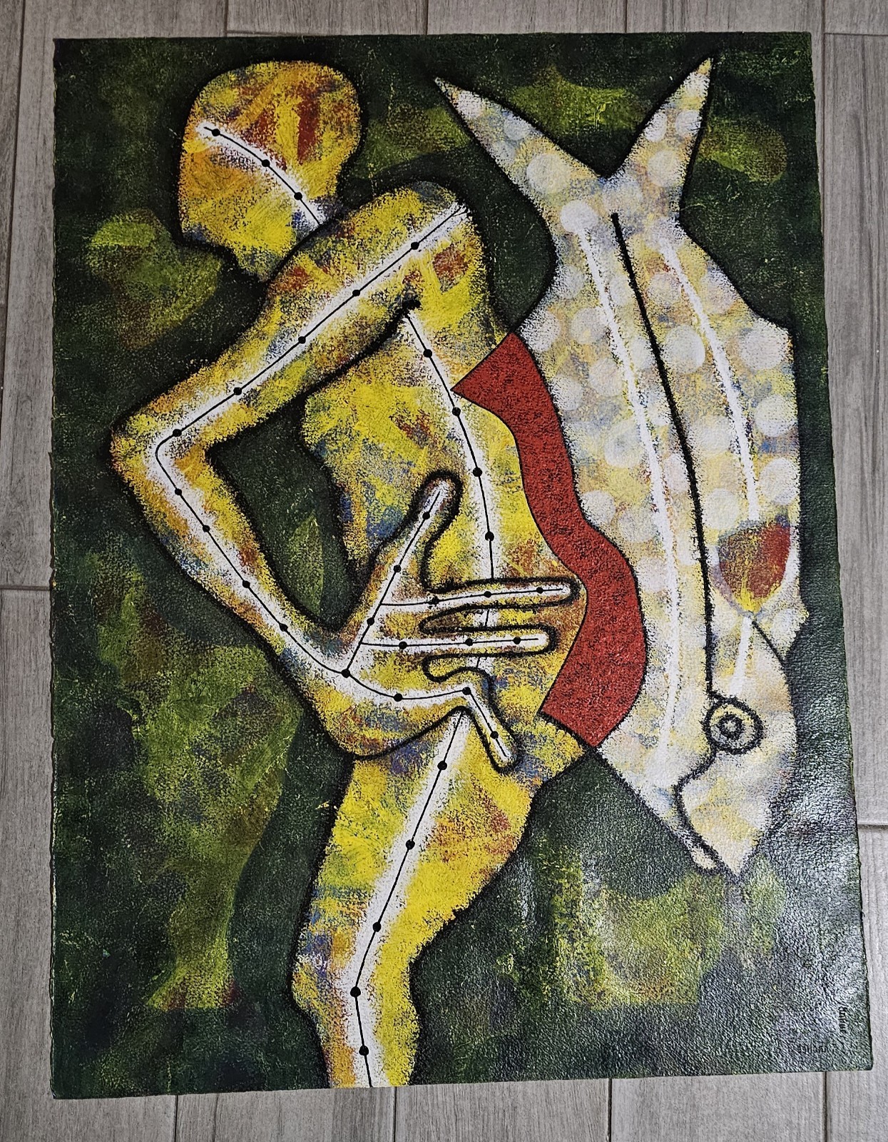 Raul Rodriguez El Boro 31×22 In Acrylic On Cardboard Cuban.beautiful Art